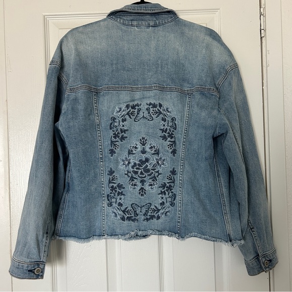 Hollister Jackets & Blazers - Hollister light wash Jean jacket with butterfly embroidery on back